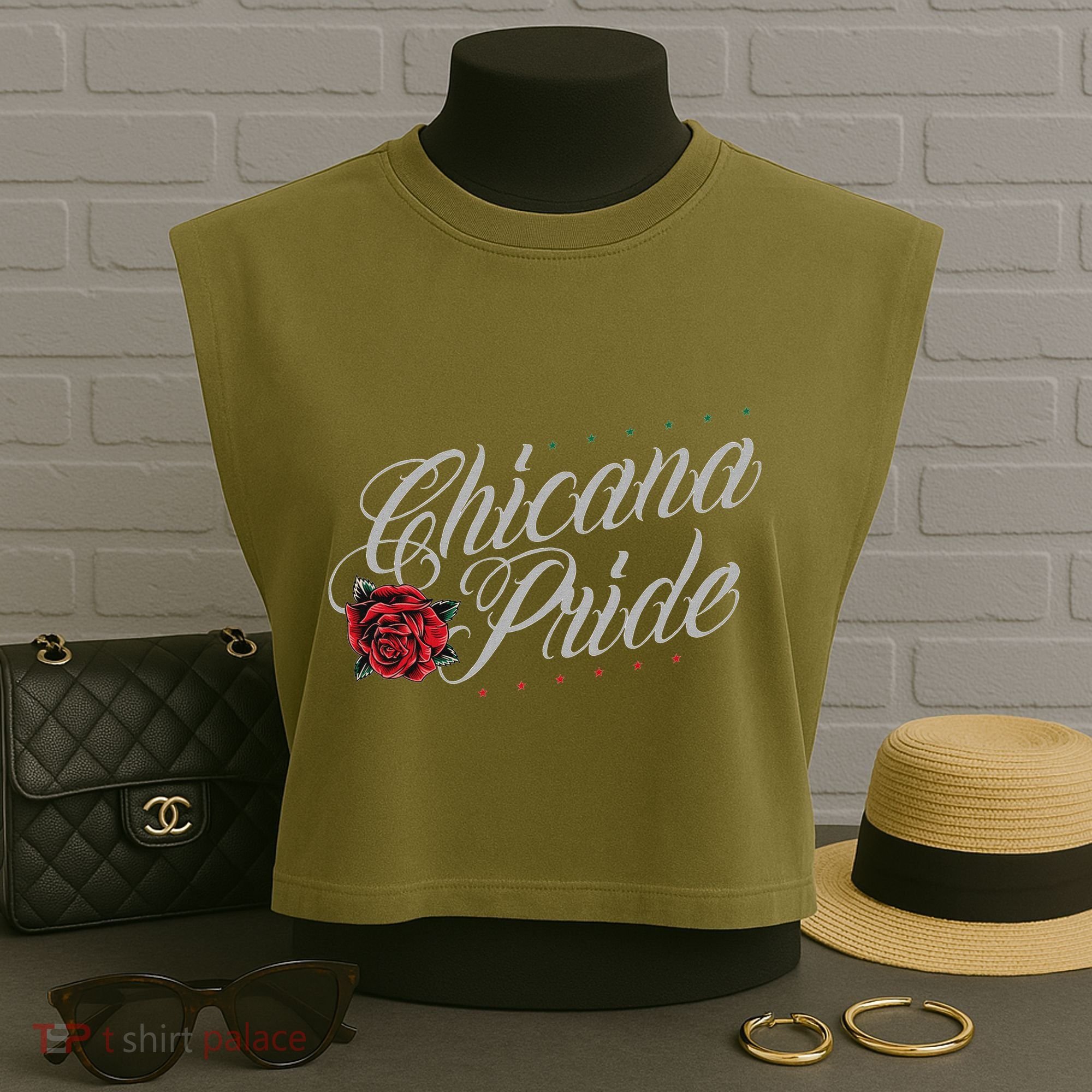 Chicano And Chicana For Chicana Pride Garment-Dyed Women's Muscle Tee