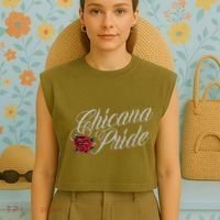 Chicano And Chicana For Chicana Pride Garment-Dyed Women's Muscle Tee thumb 4