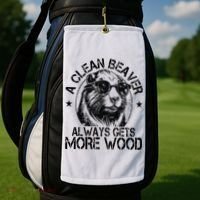 Cute American Clean Beaver Always Gets More Wood Beaver Love Golf Towel thumb 2