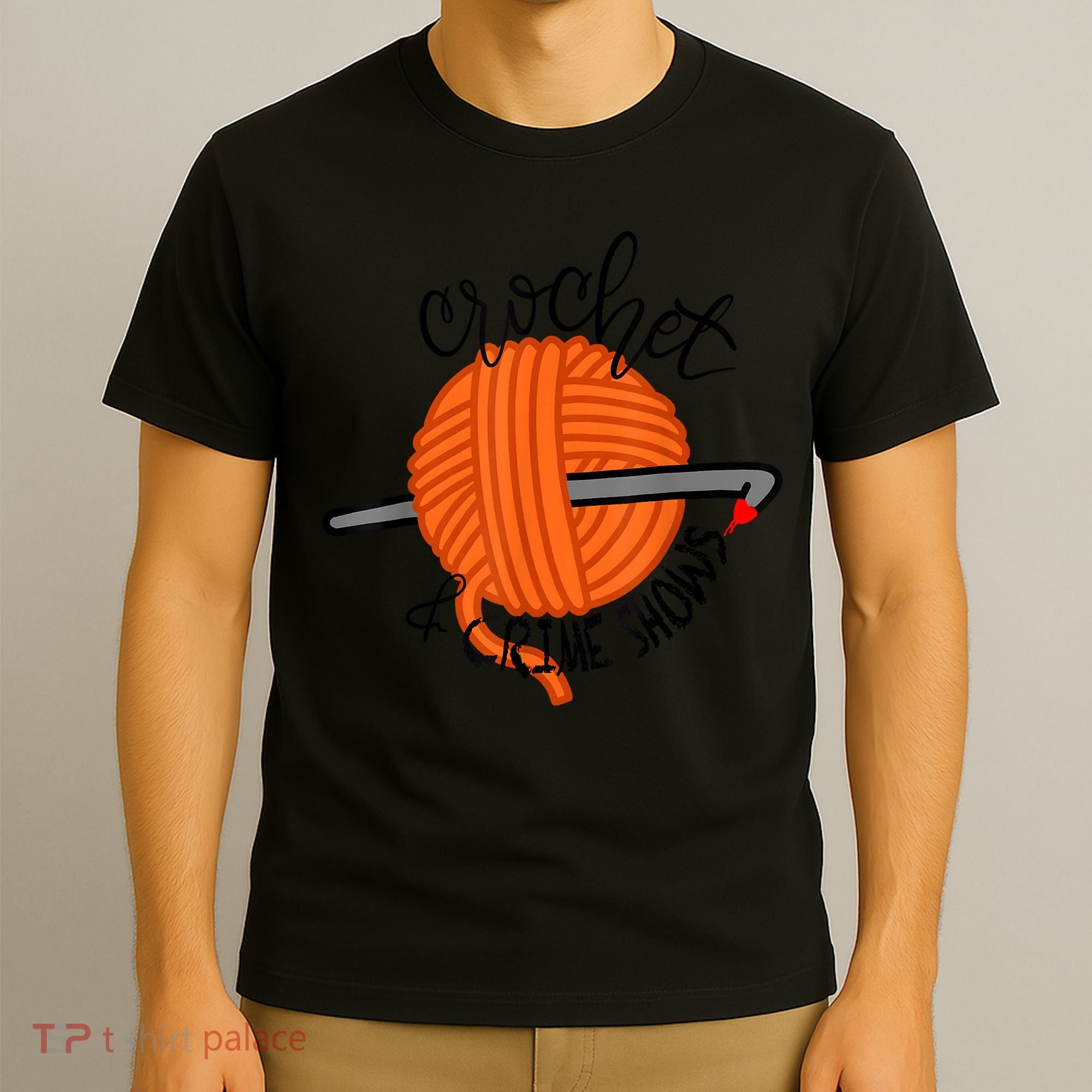 Crochet And Crimes Shows Funny True Crime Crocheting Lover T-Shirt