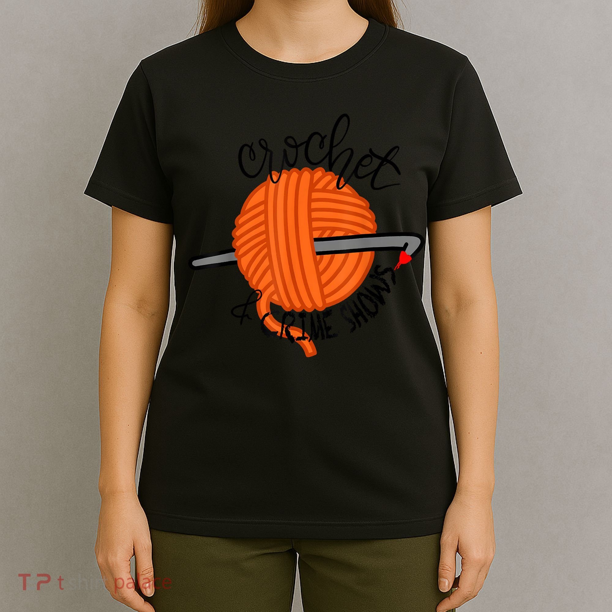 Crochet And Crimes Shows Funny True Crime Crocheting Lover T-Shirt
