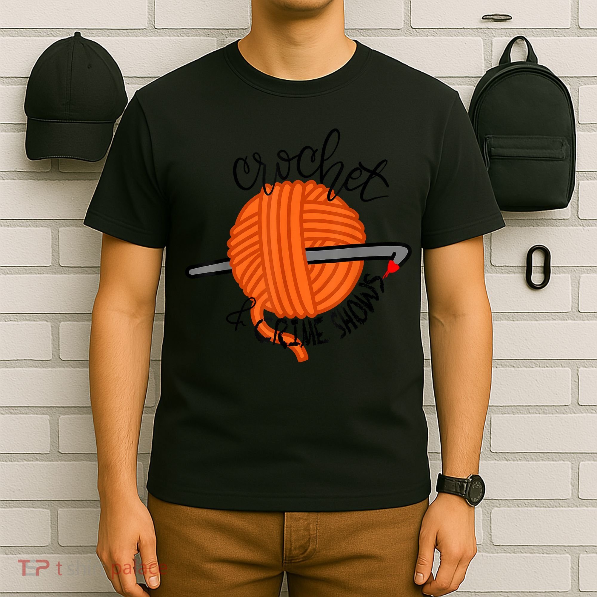 Crochet And Crimes Shows Funny True Crime Crocheting Lover T-Shirt