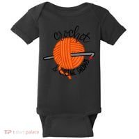 Crochet And Crimes Shows Funny True Crime Crocheting Lover Baby Bodysuit thumb 0