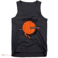 Crochet And Crimes Shows Funny True Crime Crocheting Lover Tank Top thumb 0