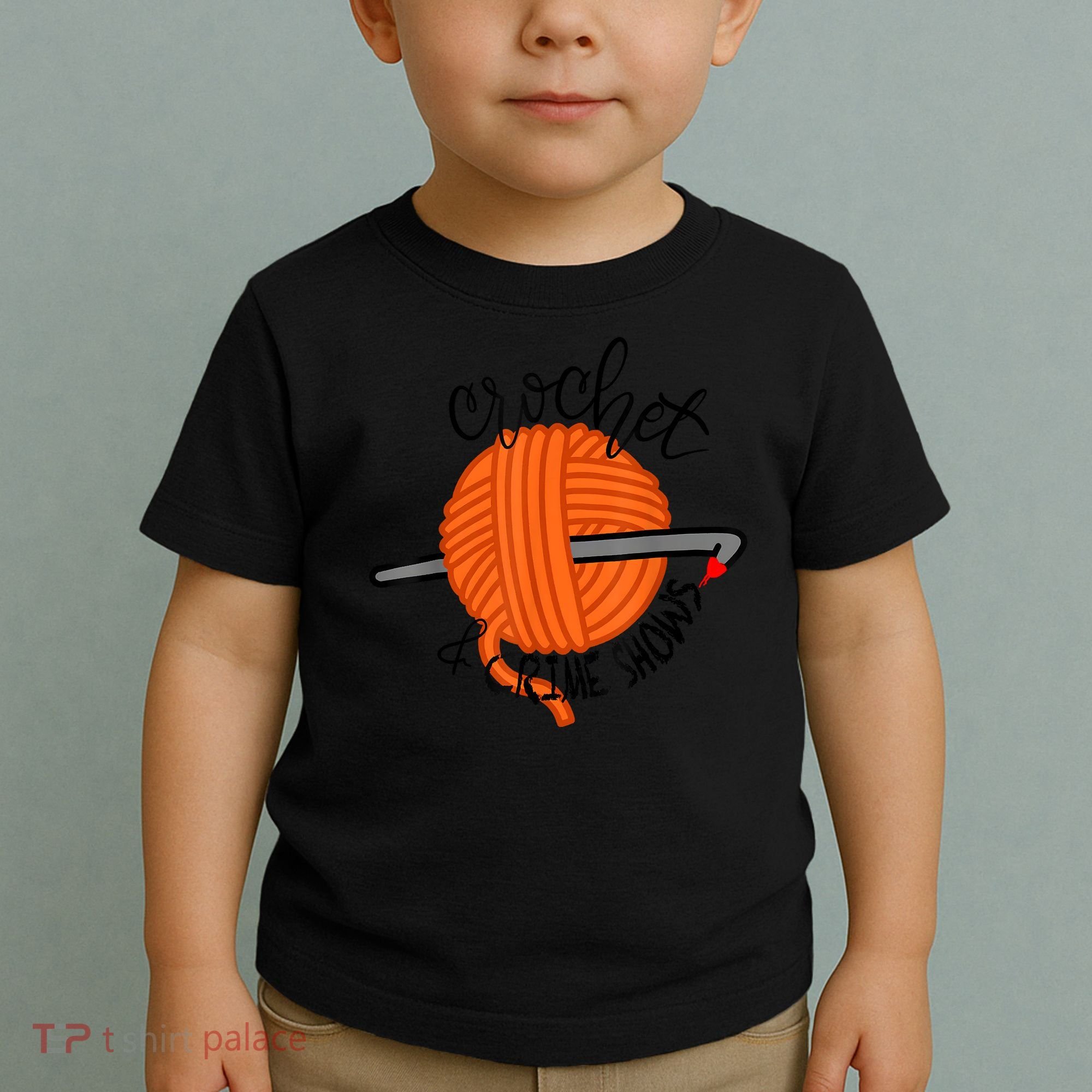 Crochet And Crimes Shows Funny True Crime Crocheting Lover Toddler T-Shirt