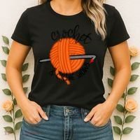 Crochet And Crimes Shows Funny True Crime Crocheting Lover Women's T-Shirt thumb 2