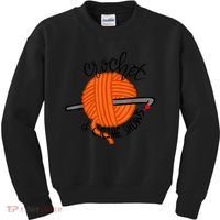 Crochet And Crimes Shows Funny True Crime Crocheting Lover Kids Sweatshirt thumb 0