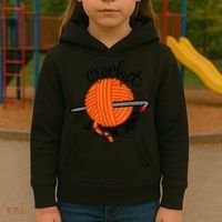 Crochet And Crimes Shows Funny True Crime Crocheting Lover Kids Hoodie thumb 3