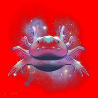 Cosmic Axolotl Santa Hat thumb 1