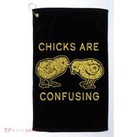 CHICKS ARE CONFUSING Golf Towel thumb 0
