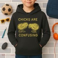 CHICKS ARE CONFUSING Kids Hoodie thumb 2