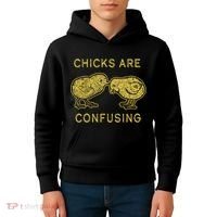 CHICKS ARE CONFUSING Kids Hoodie thumb 4