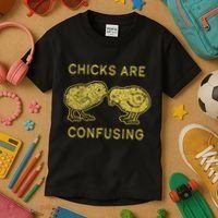 CHICKS ARE CONFUSING Kids T-Shirt thumb 3