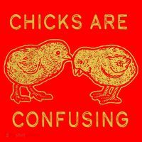 CHICKS ARE CONFUSING Santa Hat thumb 1