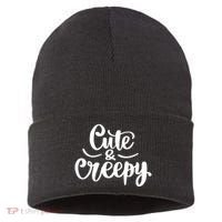 Cute And Creepy Halloween Funny Sustainable Knit Beanie thumb 0