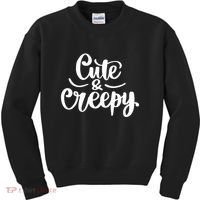 Cute And Creepy Halloween Funny Kids Sweatshirt thumb 0