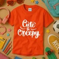 Cute And Creepy Halloween Funny Kids T-Shirt thumb 3