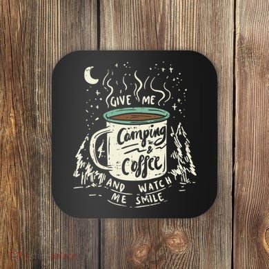 Camping And Coffee Coaster