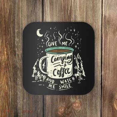 Camping And Coffee Coaster