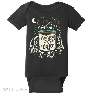 Camping And Coffee Baby Bodysuit