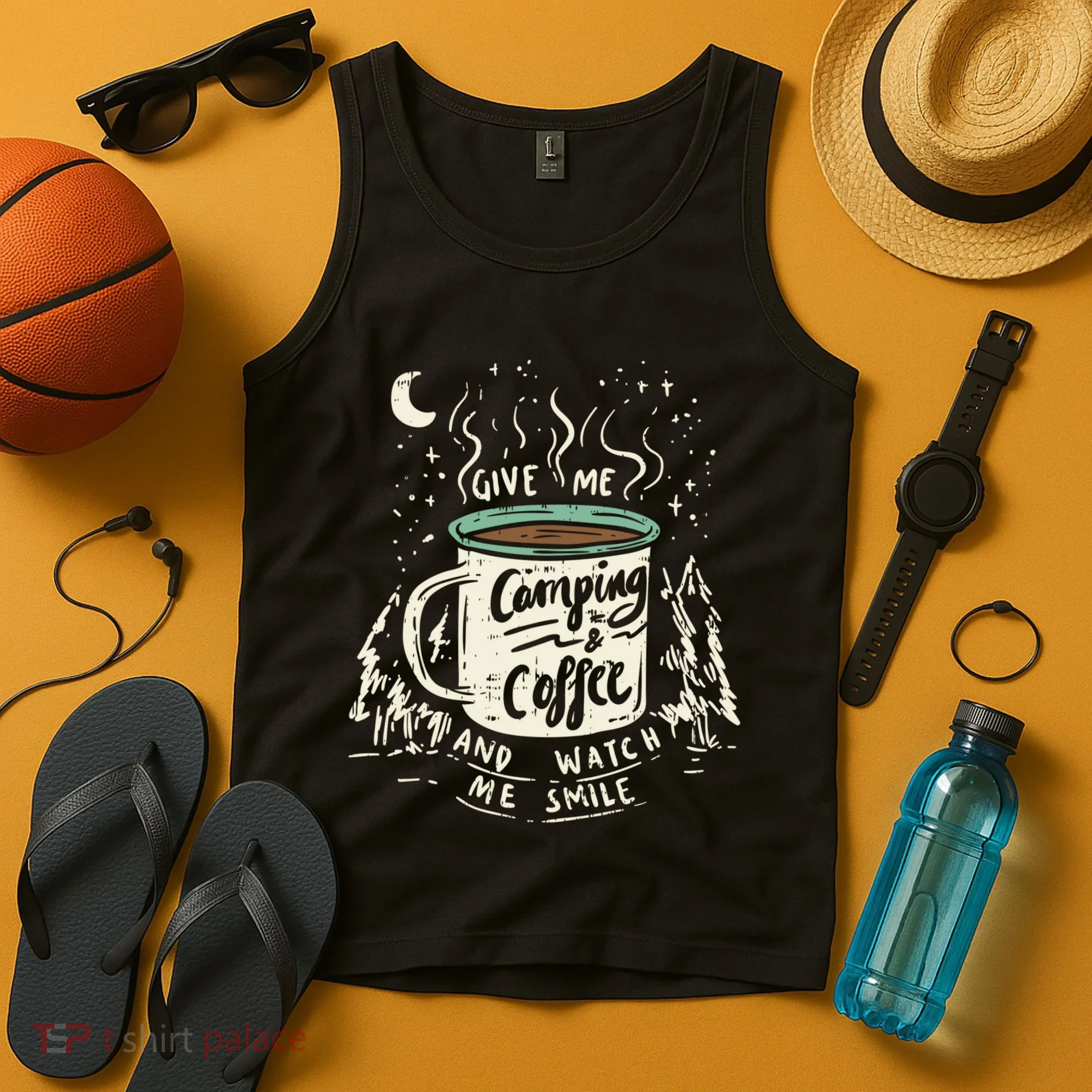Camping And Coffee Tank Top