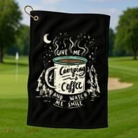 Camping And Coffee Golf Towel thumb 1