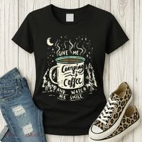 Camping And Coffee Women's T-Shirt thumb 3