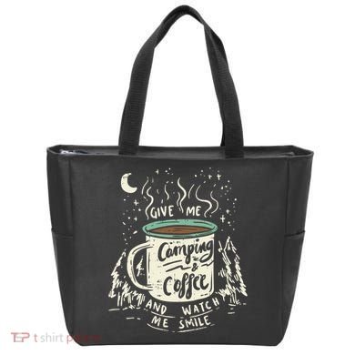 Camping And Coffee Tote Bag