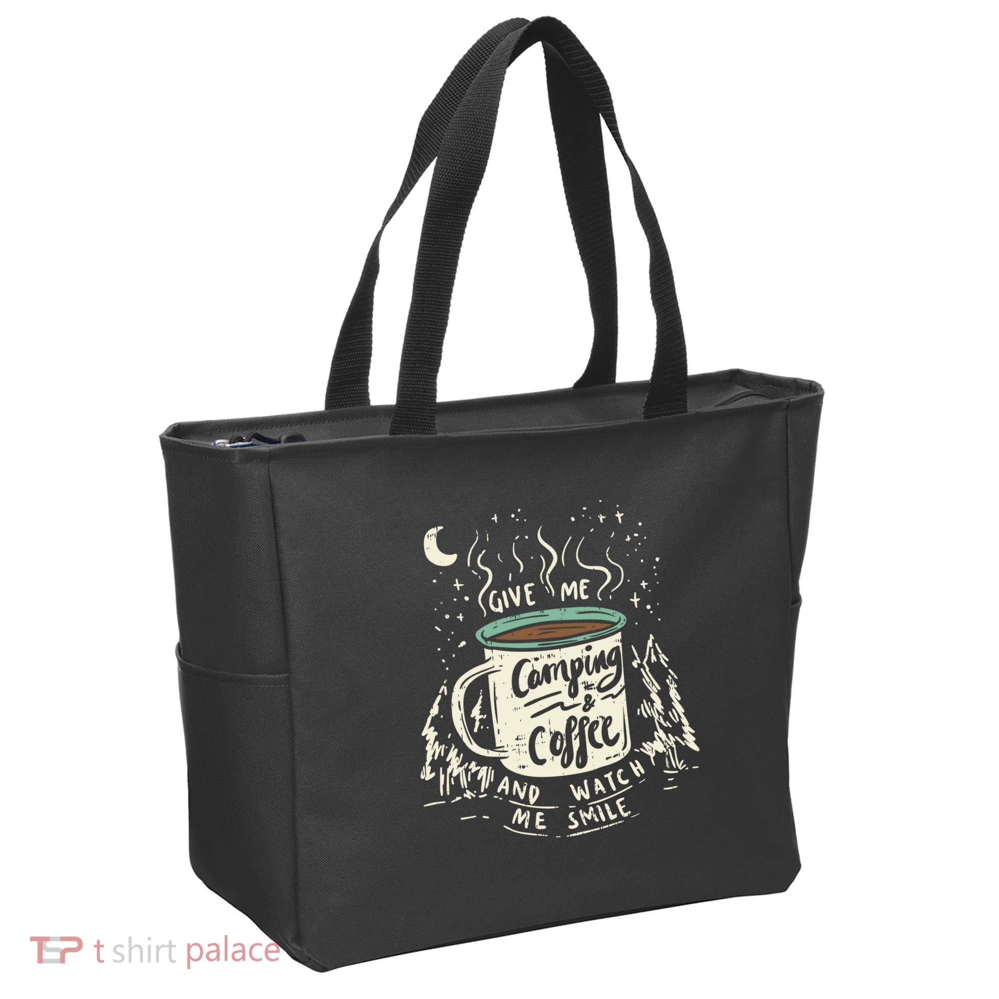 Camping And Coffee Tote Bag