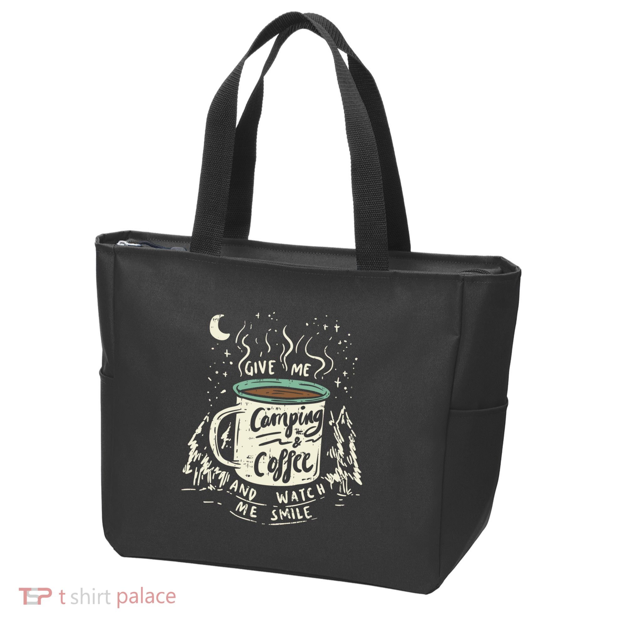 Camping And Coffee Tote Bag
