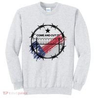 Come And Cut It Barbwire Texas Flag Sweatshirt thumb 0