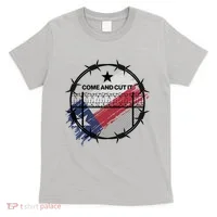 Come And Cut It Barbwire Texas Flag T-Shirt thumb 0