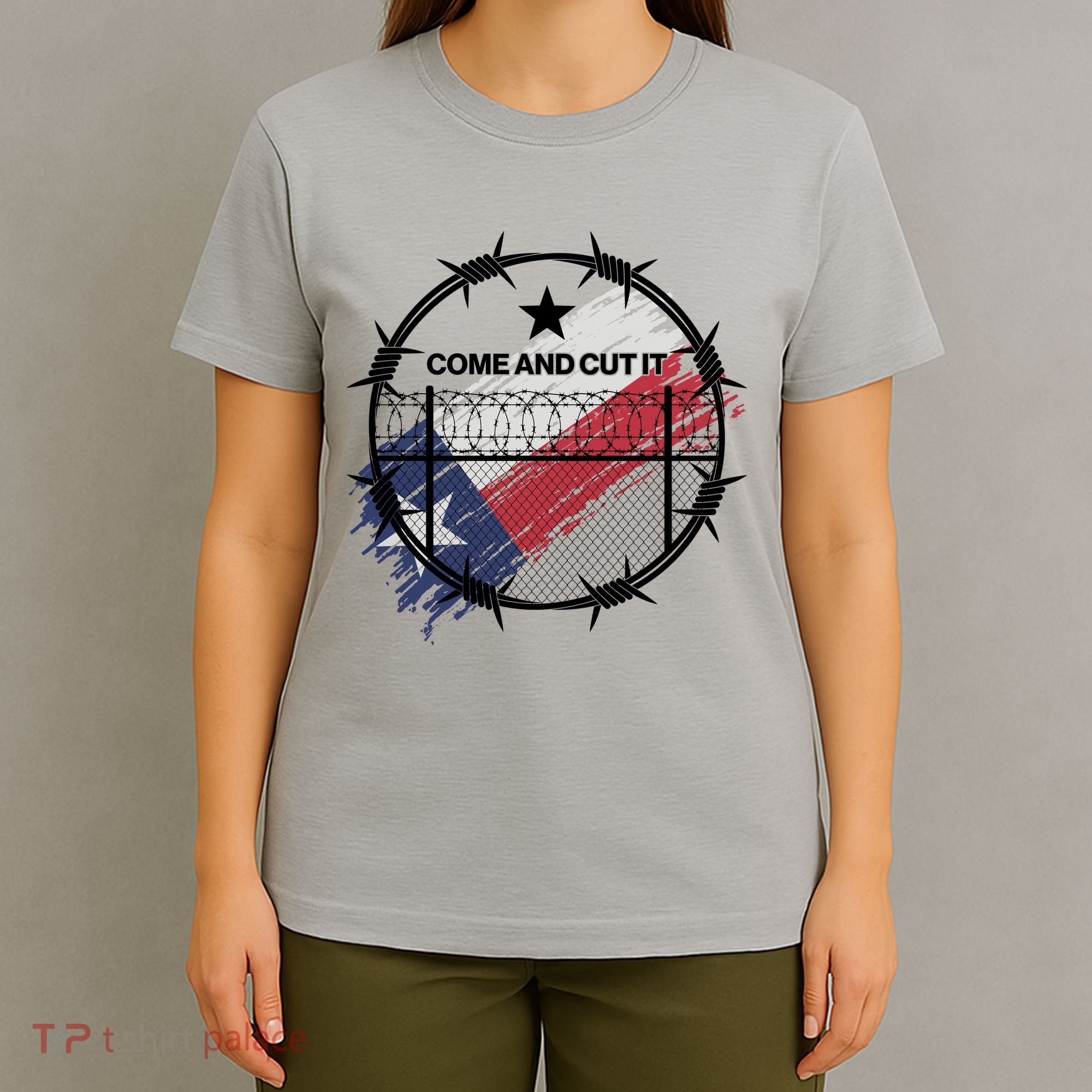 Come And Cut It Barbwire Texas Flag T-Shirt