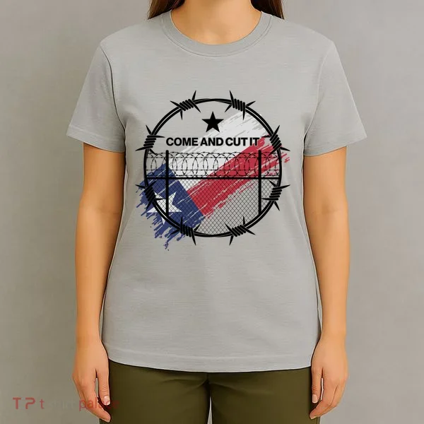 Come And Cut It Barbwire Texas Flag T-Shirt