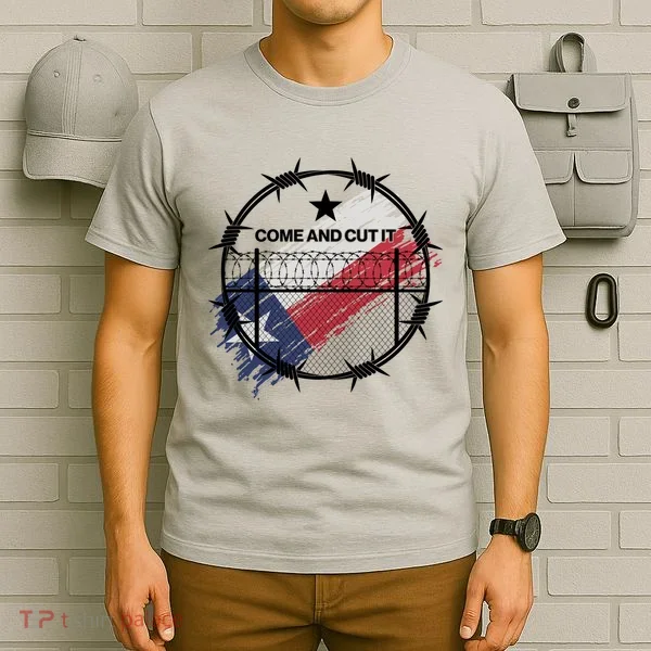 Come And Cut It Barbwire Texas Flag T-Shirt