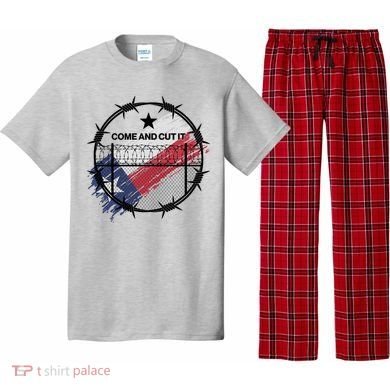 Come And Cut It Barbwire Texas Flag Pajama Set