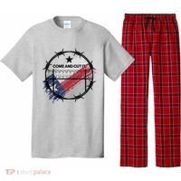 Come And Cut It Barbwire Texas Flag Pajama Set thumb 0