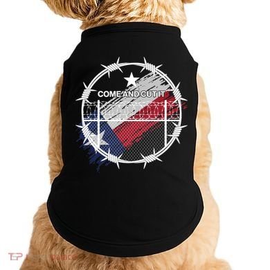 Come And Cut It Barbwire Texas Flag Doggie Tank