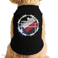 Come And Cut It Barbwire Texas Flag Doggie Tank thumb 0