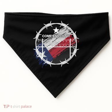 Come And Cut It Barbwire Texas Flag USA-Made Doggie Bandana
