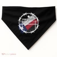Come And Cut It Barbwire Texas Flag USA-Made Doggie Bandana thumb 0