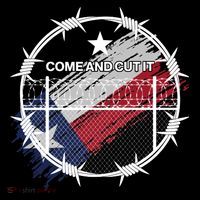 Come And Cut It Barbwire Texas Flag USA-Made Doggie Bandana thumb 2