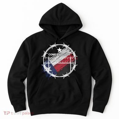 Come And Cut It Barbwire Texas Flag Hoodie