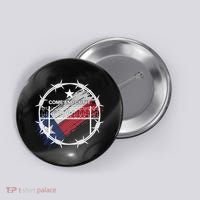 Come And Cut It Barbwire Texas Flag Button thumb 0