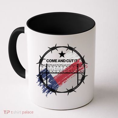Come And Cut It Barbwire Texas Flag Coffee Mug