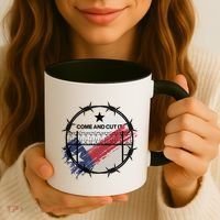 Come And Cut It Barbwire Texas Flag Coffee Mug thumb 3