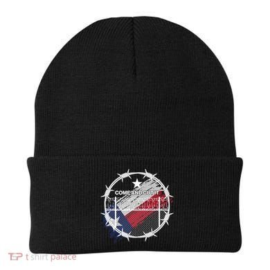 Come And Cut It Barbwire Texas Flag Beanie
