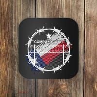 Come And Cut It Barbwire Texas Flag Coaster thumb 0