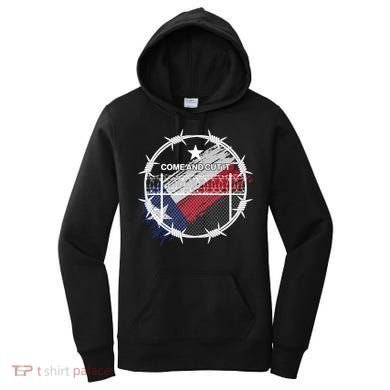 Come And Cut It Barbwire Texas Flag Women's Hoodie
