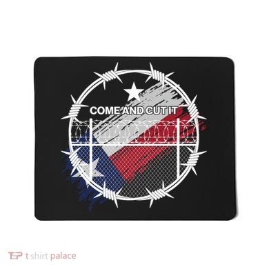 Come And Cut It Barbwire Texas Flag Mousepad